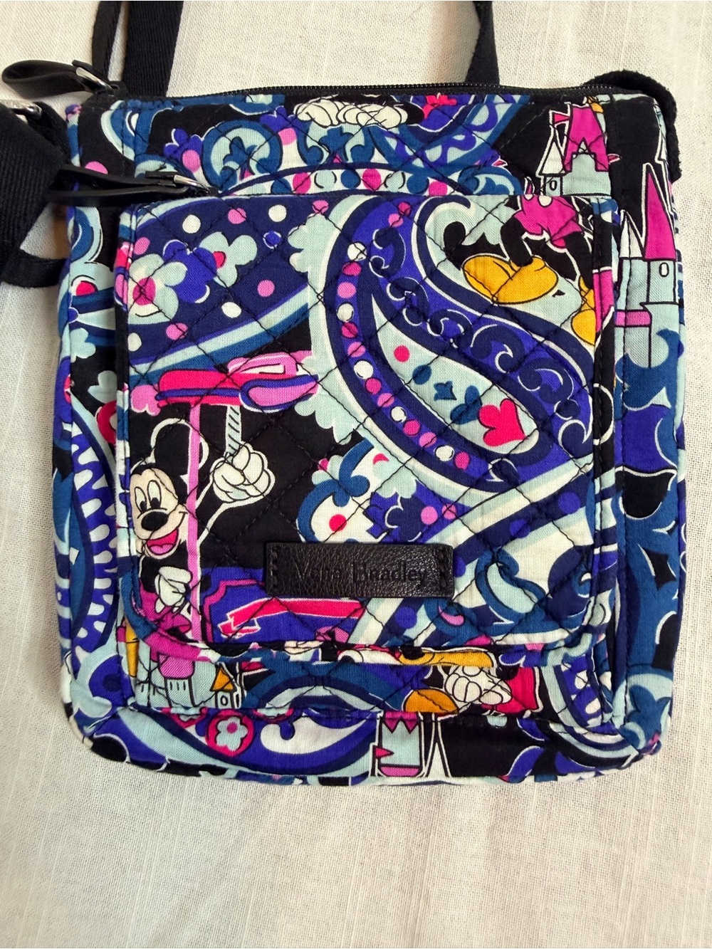 Vera Bradley Disney Mickey's Whimsical Paisley Mini Hipster Crossbody EUC